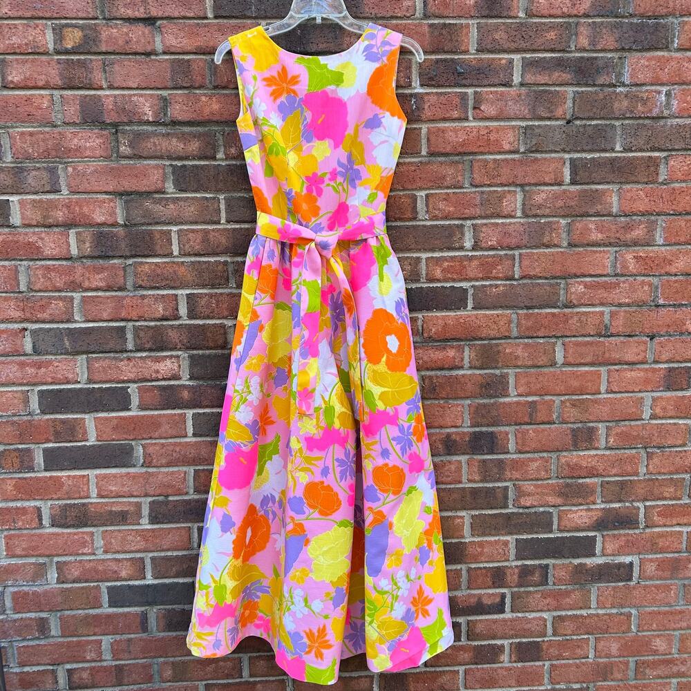 Vintage Sun Fashions of Hawaii Floral Pantsuit Wide Leg Runs Small Size 6